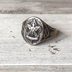 Antique Sterling Silver Boy Scouts Ring